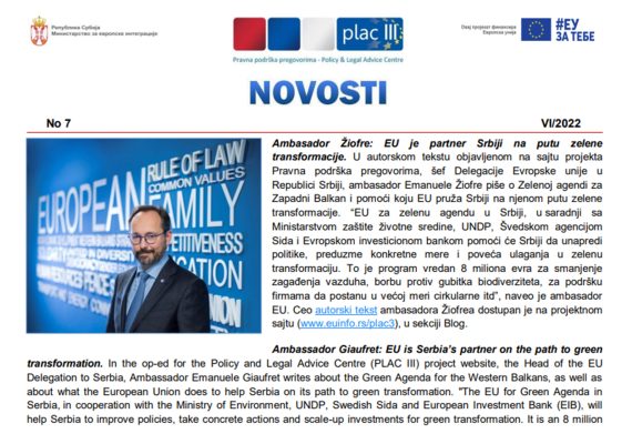 Sedmi broj newslettera PLAC III Novosti